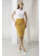 Premium Fok Kumaş Midi Kalem Etek 6078-Sarı