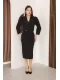 Kruvaze Yaka Crop Ceketli Kalem Elbise Takım 2291-Siyah