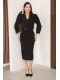 Kruvaze Yaka Crop Ceketli Kalem Elbise Takım 2291-Siyah