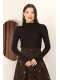 Balıkçı Yaka Likralı Penye Body 5995-Siyah
