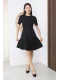 Nursel Ergin İşleme Detaylı Kemerli Elbise 6082-Siyah