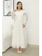 Aşkın Büyüsü Dantel Abiye Elbise 6055-Beyaz