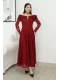 Aşkın Büyüsü Dantel Abiye Elbise 6055-Bordo