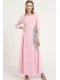 Bağlama Detaylı Maxi Elbise 664-Pembe