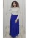 Bel Lastikli Kloş Şifon Etek 6003-Saks