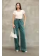 Beli Lastikli Palazzo Pantolon 6138-Petrol Yeşili
