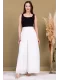 Beli Lastikli Pliseli Şifon Pantolon 6030-Beyaz