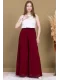 Beli Lastikli Pliseli Şifon Pantolon 6030-Bordo