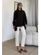 Düğme Detaylı Poplin Gömlek 6014-Siyah