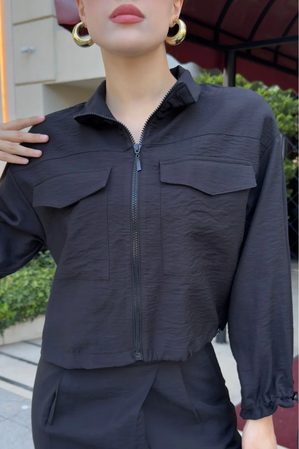 Cep Detaylı Üçlü Takım 792 Siyah