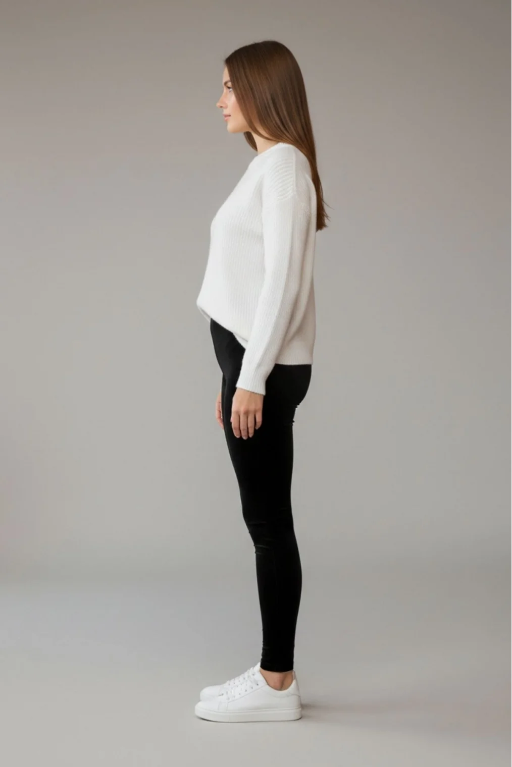 Yüksek Bel Toparlayıcı Düz Kadife Tayt R001-Siyah