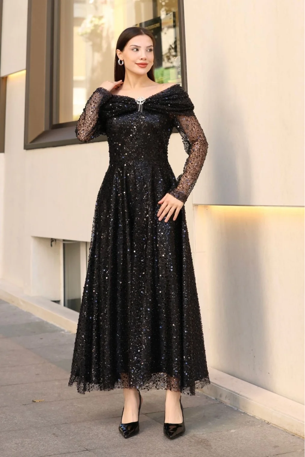 Aşkın Büyüsü Abiye Elbise 6054-Siyah