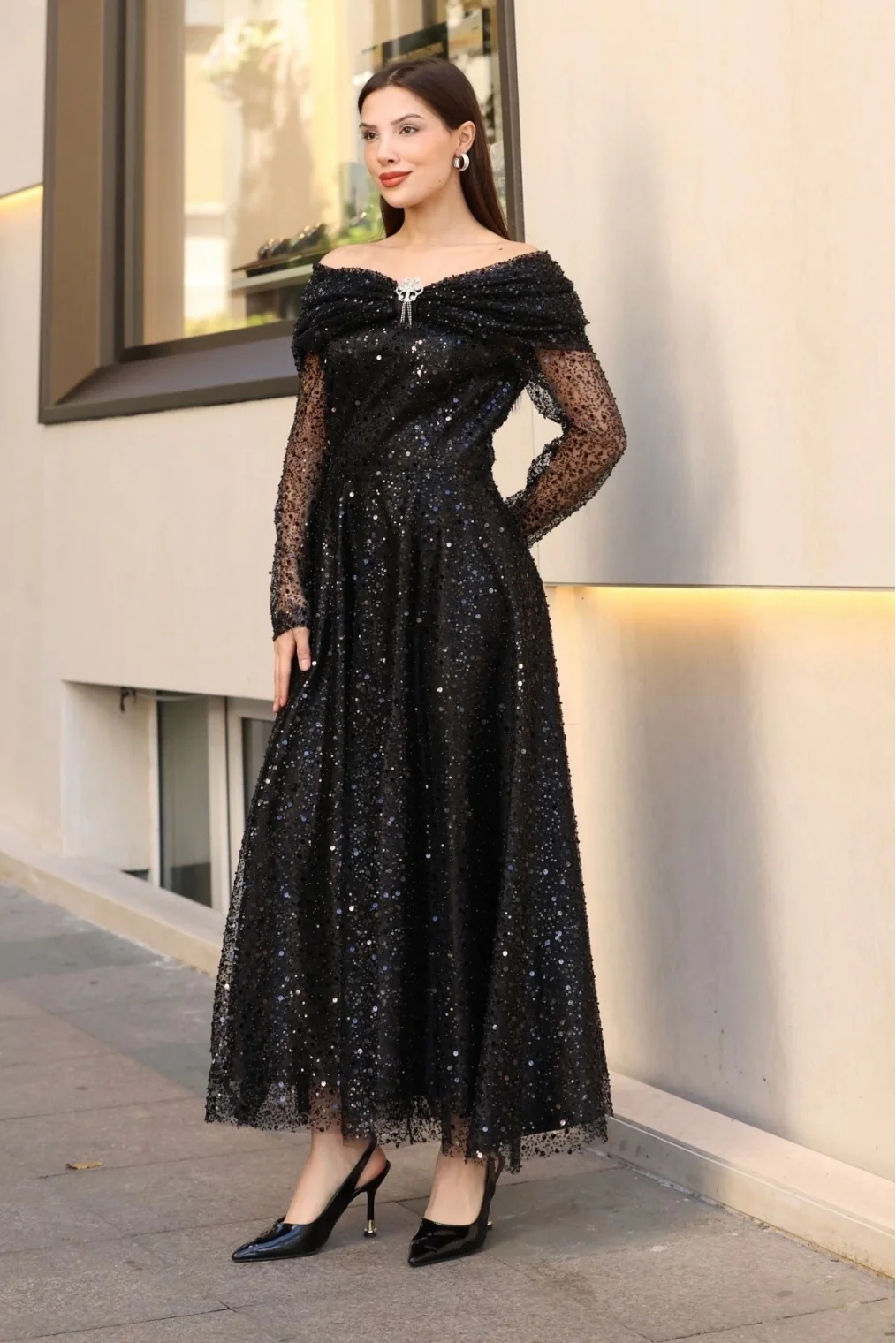 Aşkın Büyüsü Abiye Elbise 6054-Siyah