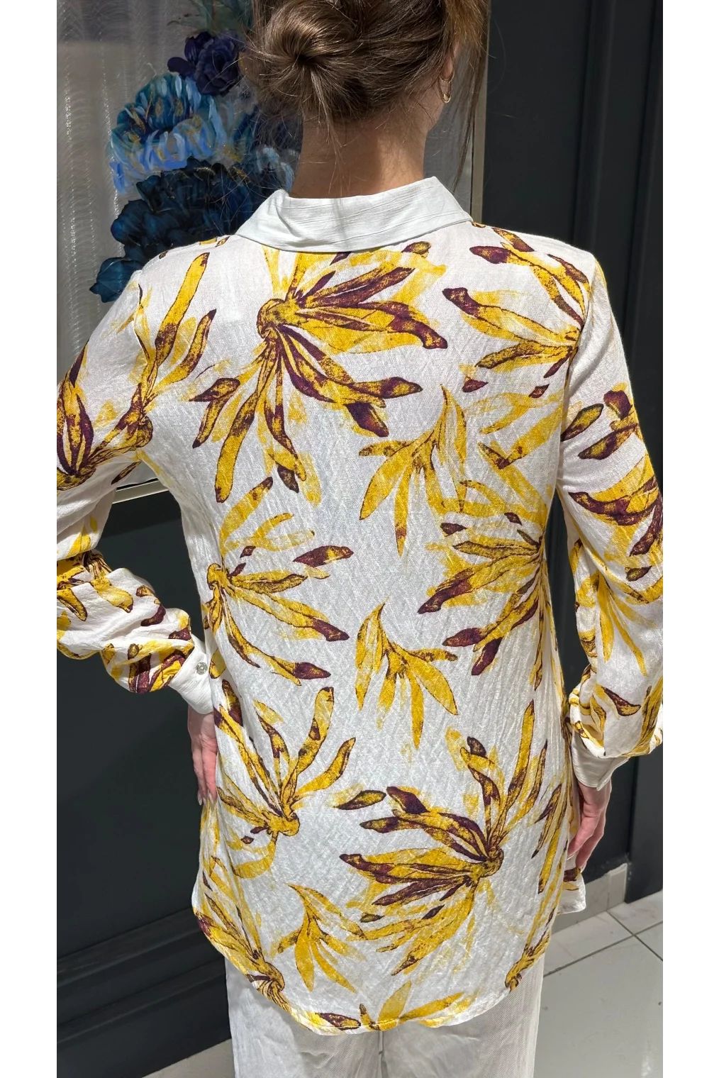 Bağlama ve Broş Detaylı Ayrobin Tunik 108-Sarı