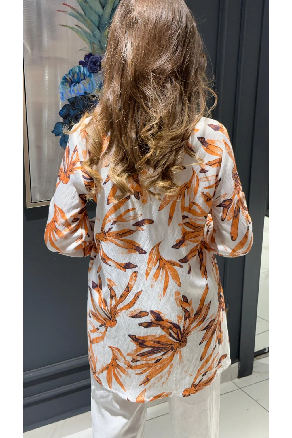 Bağlama ve Broş Detaylı Ayrobin Tunik 108-Turuncu