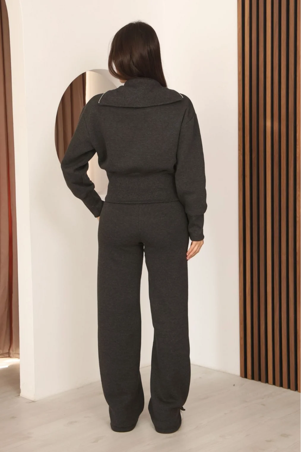 Basic Fermuarlı İkili Takım 5001-Gri