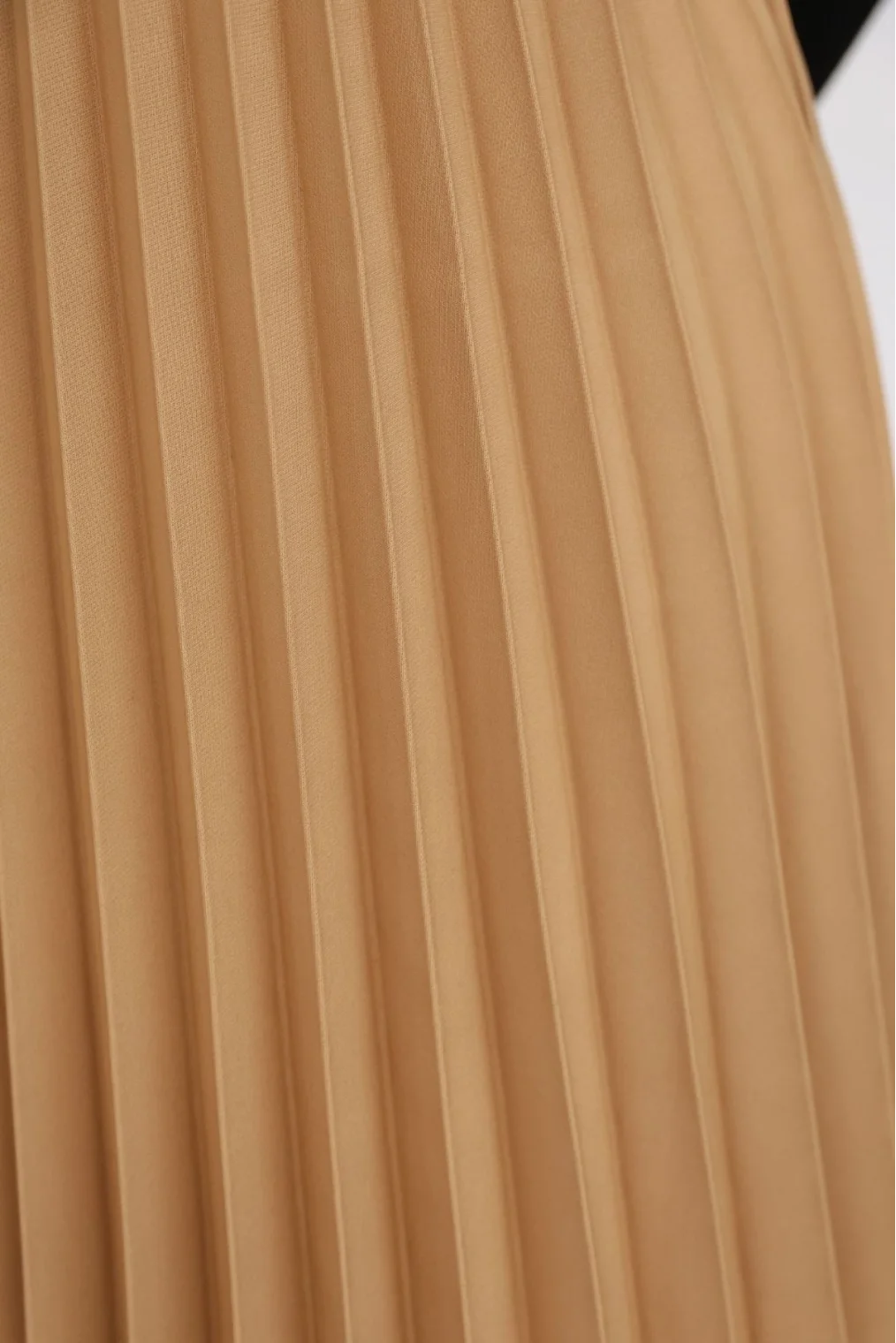 Beli Lastikli Piliseli Etek 6017-Camel