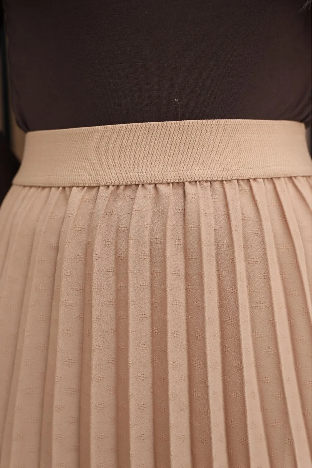 Beli Lastikli Piliseli Etek 6018E-Taba