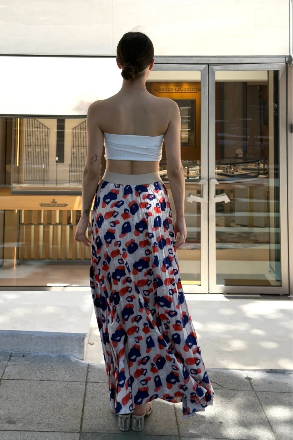 Beli Lastikli Pliseli Etek 6029 Bej/Lacivert