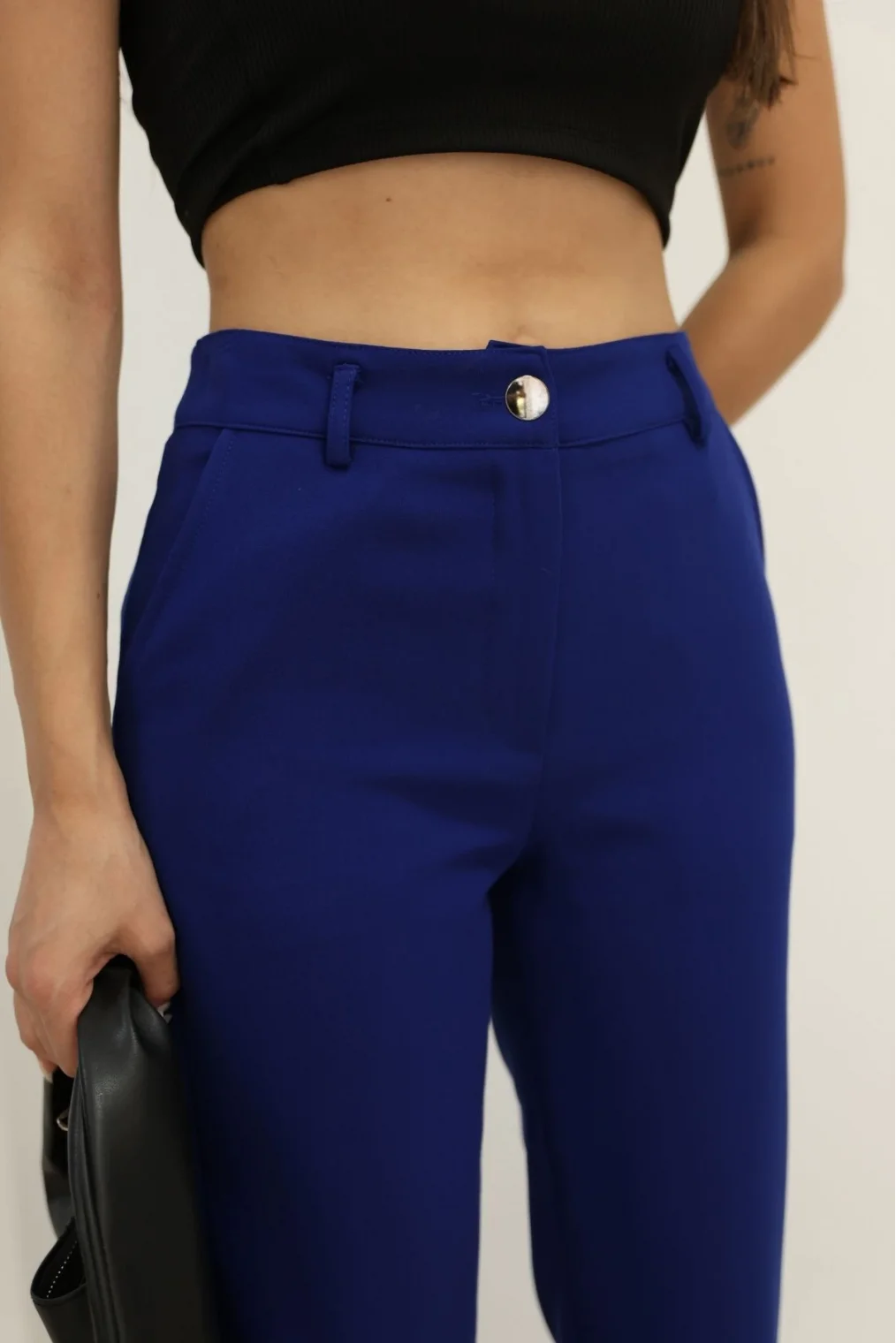 Cep Detaylı Kumaş Pantolon 6154-Lacivert