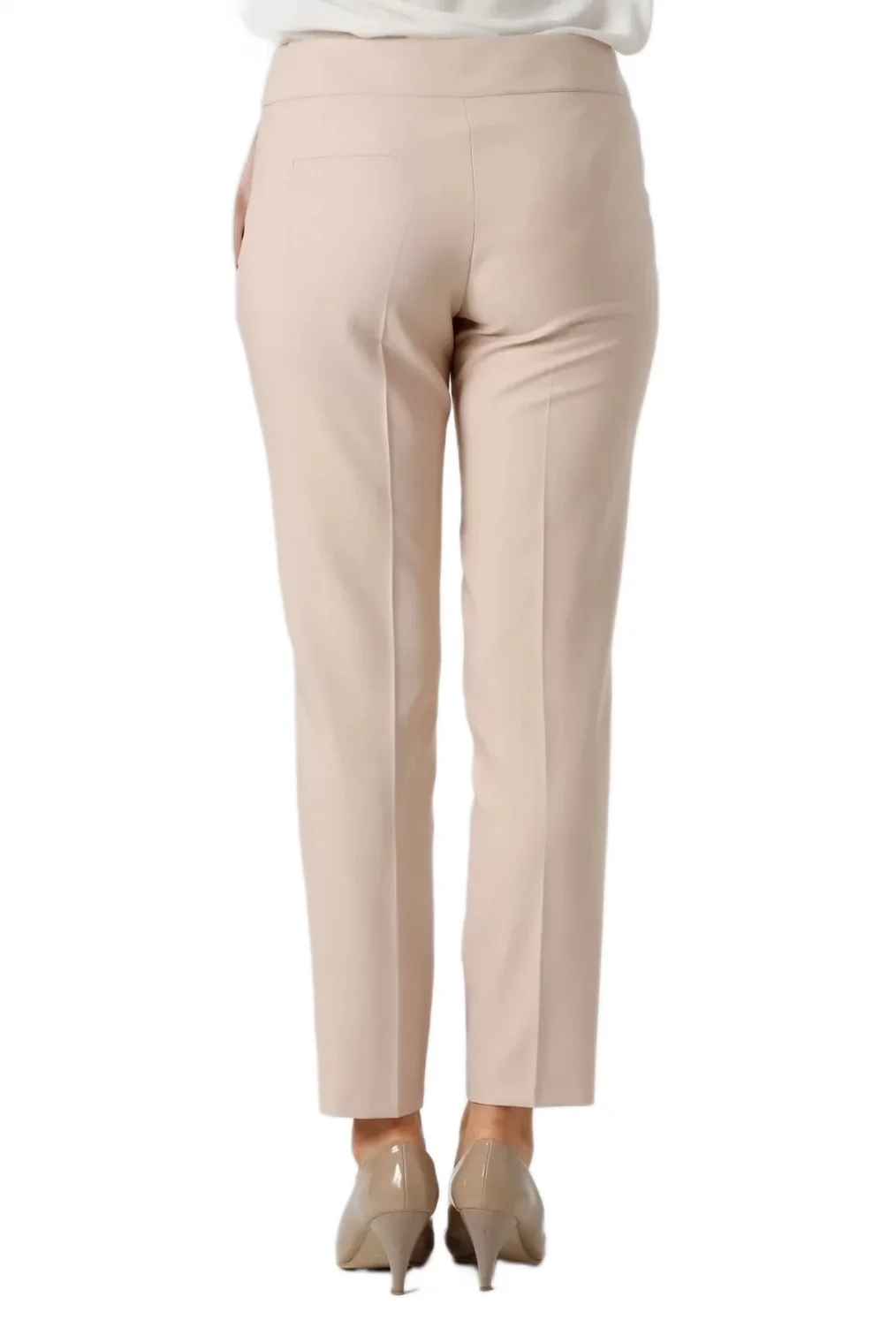 Kadın Kumaş Pantolon Cep Detaylı Bilek Boy 1712-Bej