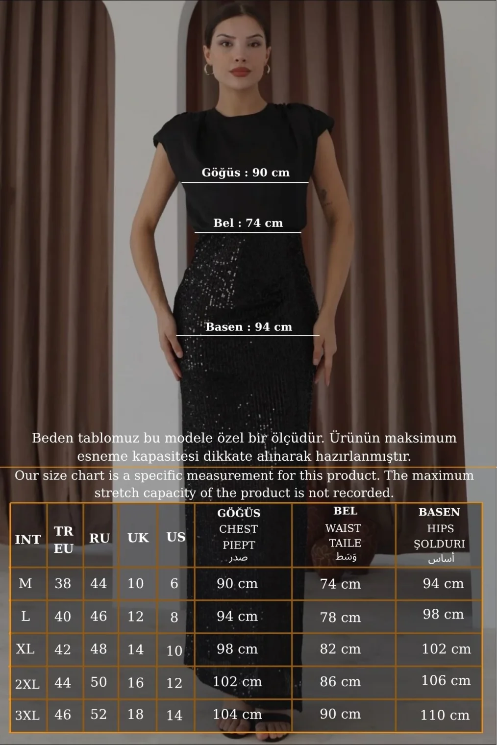 Saten Kombinli Payetli Kalem Elbise 6044-Siyah