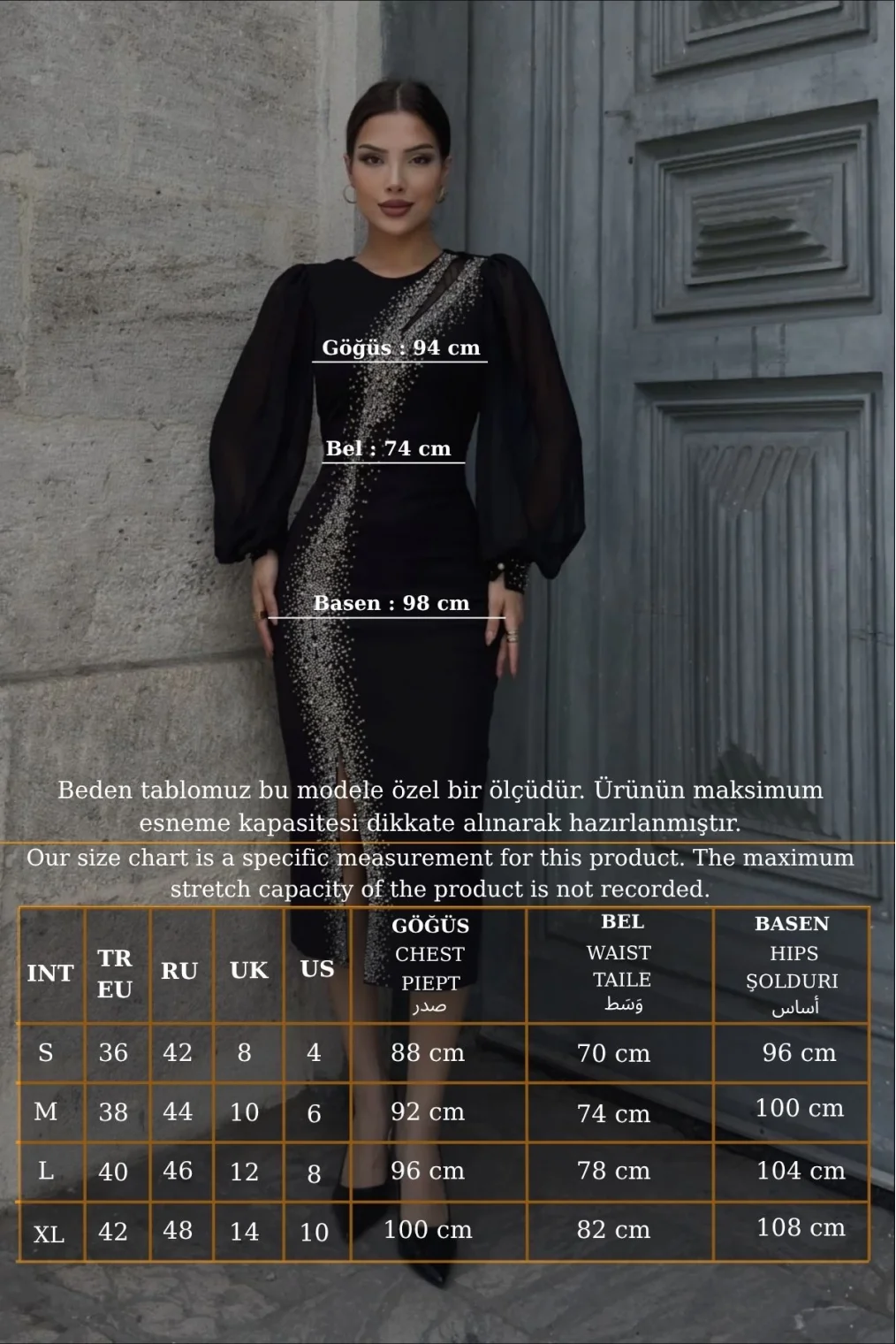 Yaka Detaylı Taş ve İnci Süslemeli Abiye Elbise 2204-Fuşya