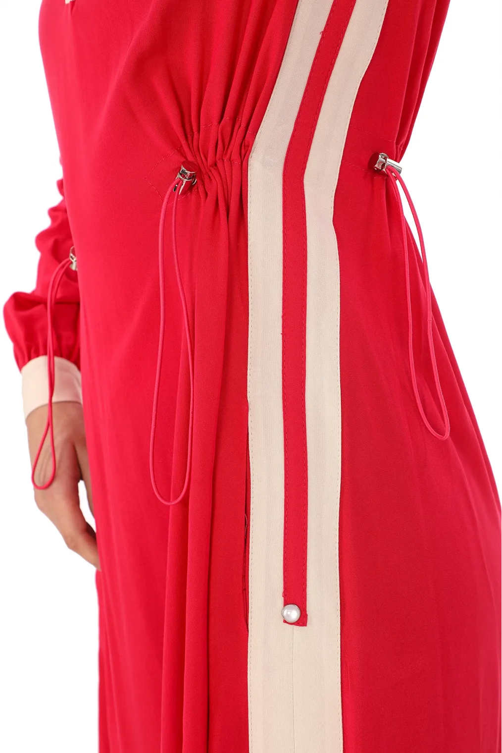 Yandan Bağlamalı Viskon Elbise 2216-Fuşya