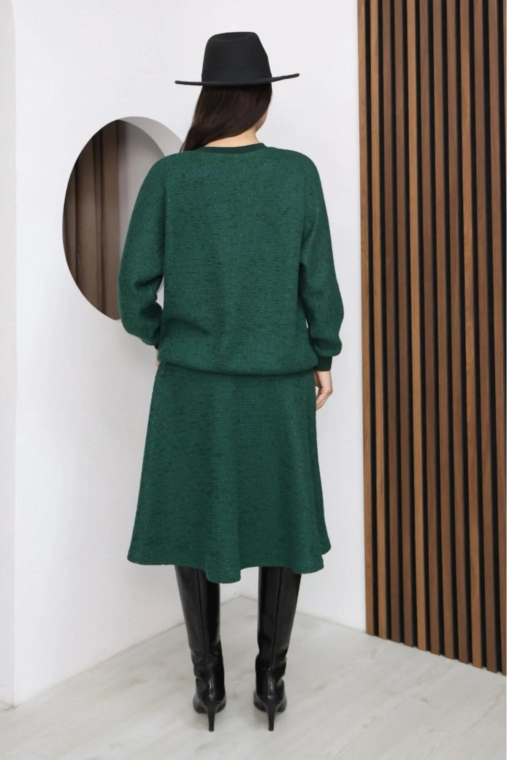 Yarasa Kol Triko Takım 6072-Yeşil