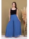 Beli Lastikli Pliseli Şifon Pantolon 6030-İndigo