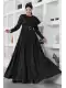 Omuz Detaylı Tesettür Abiye Elbise 701-Siyah