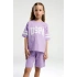 KIZ GARSON BERMUDA TAKIM - MAUVE
