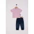 U.S.POLO KIZ BEBEK 2Lİ TSHIRT TAKIM - TOZ PEMBE