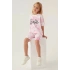BARBIE KIZ ÇOCUK BERMUDA TAKIM - LAVANTA