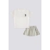 KIZ BEBEK 2 LI KISA KOL T-SHIRT TAKIM - KREM