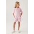 KIZ ÇOCUK ŞORT TAKIM - TOZ PEMBE