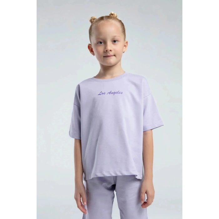 KIZ ÇOCUK BERMUDA TAKIM - LİLA