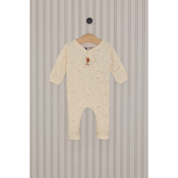 US POLO KIZ BEBEK UZUN KOLLU PATİKSİZ TULUM - BEYAZ