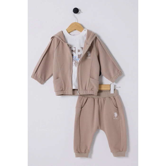 U.S POLO ASSN ERKEK BEBEK 3LÜ TAKIM - KUM