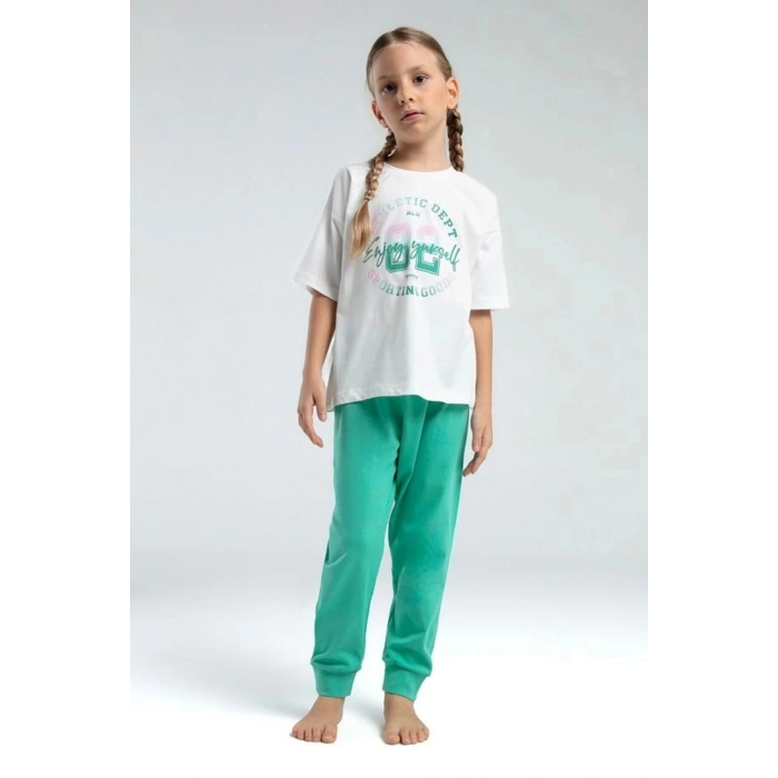 KIZ ÇOCUK İKİLİ TAKIM - BEYAZ/MİNT