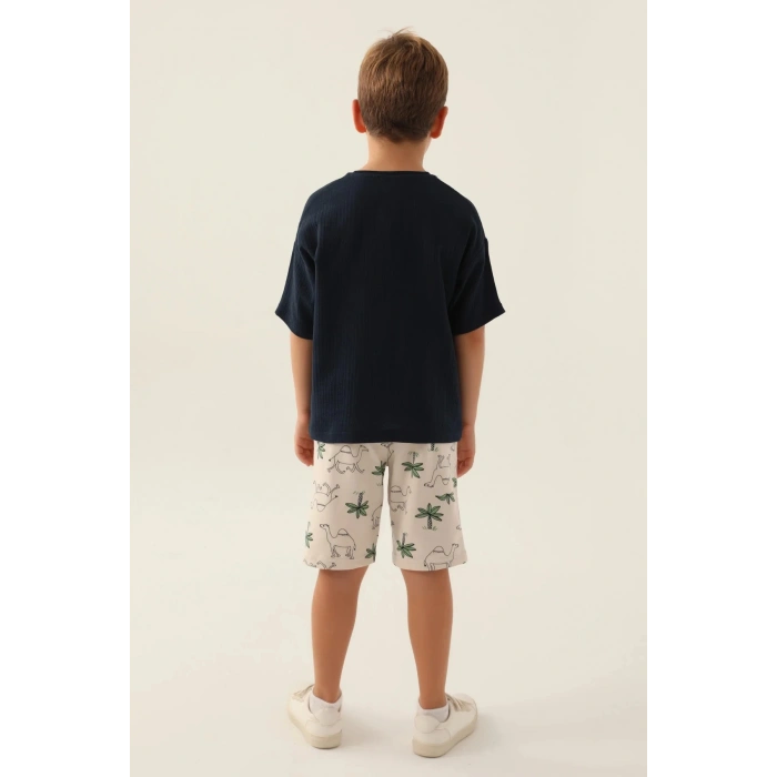 ERKEK ÇOCUK BERMUDA TAKIM - LACİVERT