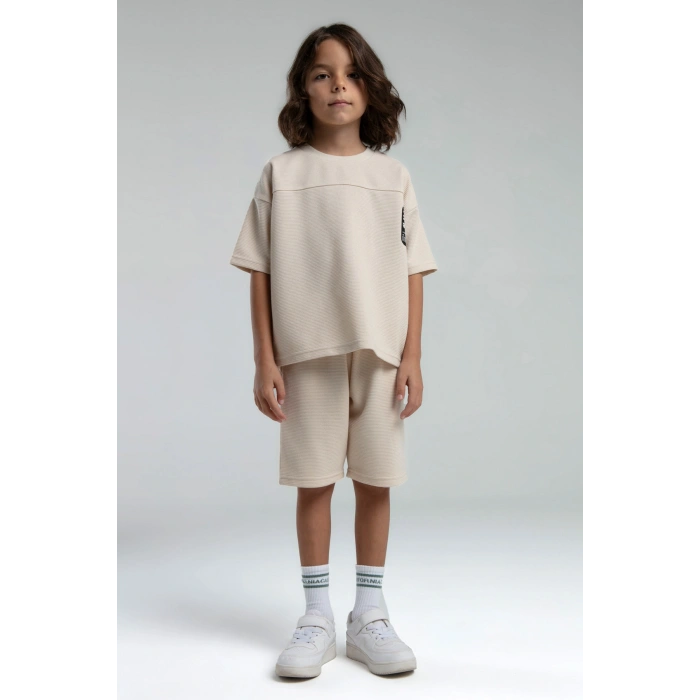 ERKEK ÇOCUK BERMUDA TAKIM - BEJ
