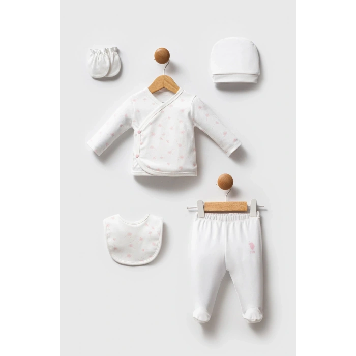 U.S.POLO ASSN KIZ BEBEK HASTANE ÇIKIŞI 5Lİ SET - Beyaz