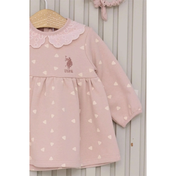 US POLO KIZ BEBEK 2LI TAKIM - TOZ PEMBE