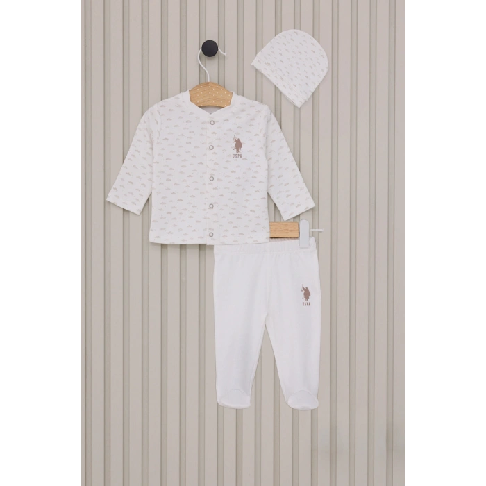 US POLO ERKEK BEBEK PATİKLİ 3LÜ TAKIM - BEYAZ