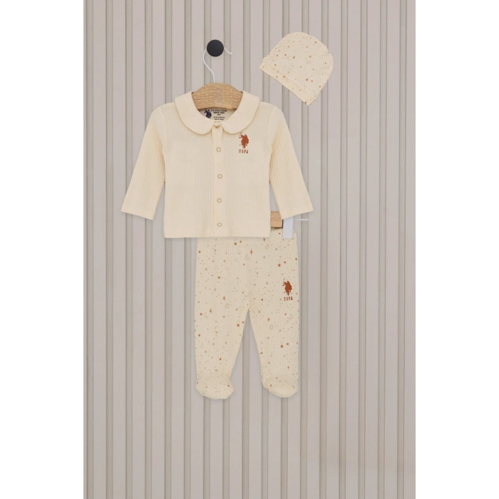 US POLO KIZ BEBEK PATİKLİ 3LU TAKIM - BEYAZ