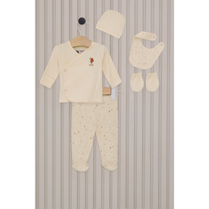 US POLO KIZ BEBEK 5LI ZIBIN SETİ - BEYAZ