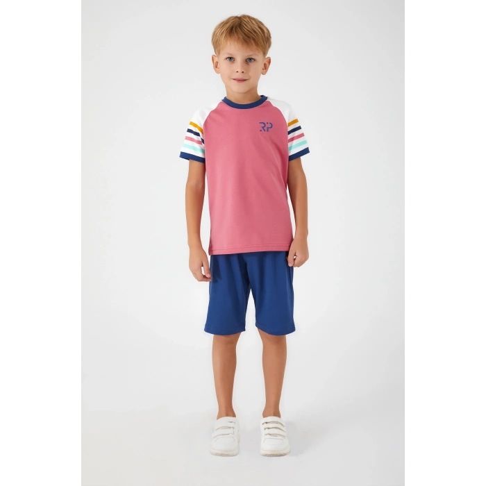 ERKEK ÇOCUK BERMUDA TAKIM - KIZIL PEMBE