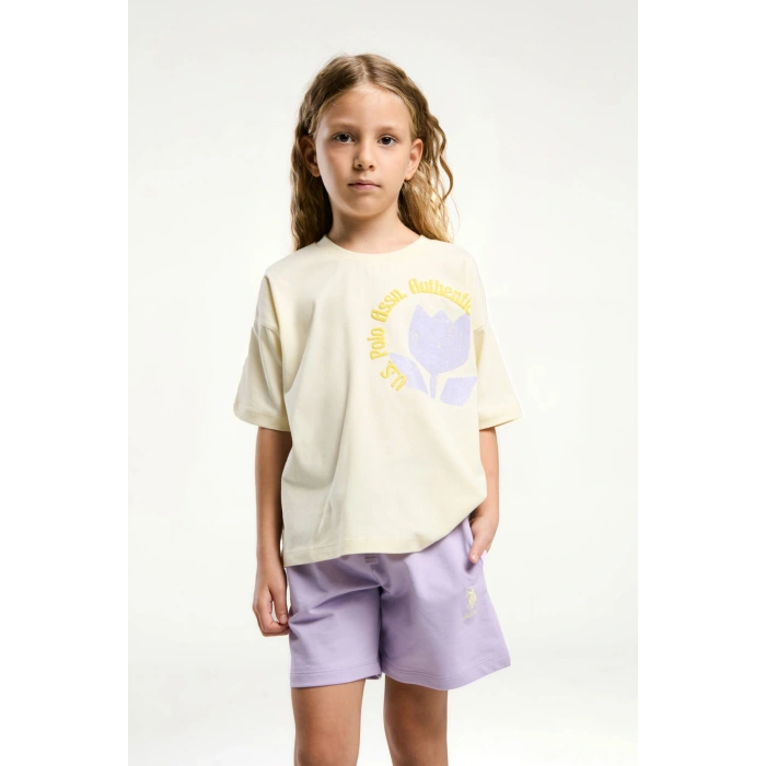 KIZ GARSON ŞORT TAKIM - LİMON