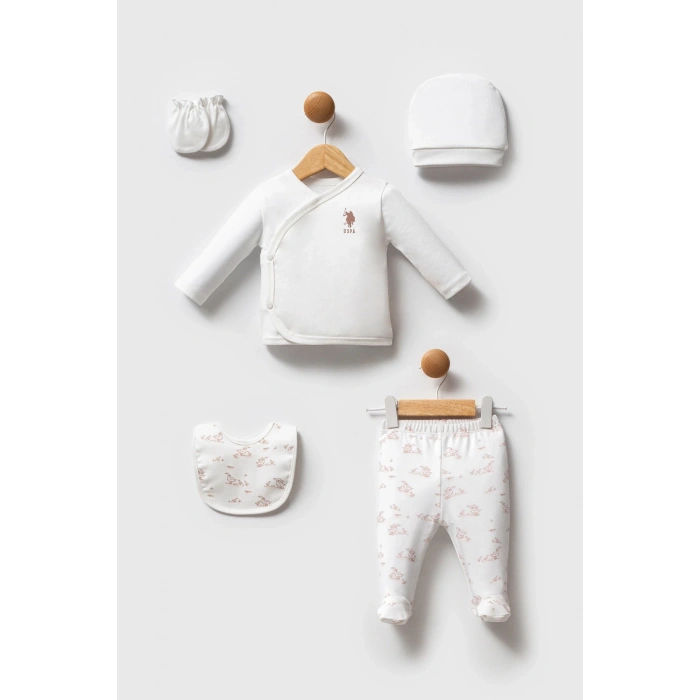 U.S.POLO ASSN KIZ BEBEK HASTANE ÇIKIŞI 5Lİ SET - Beyaz